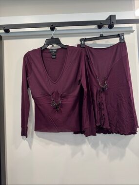 Express Lace-Up Midi Skirt in Plum